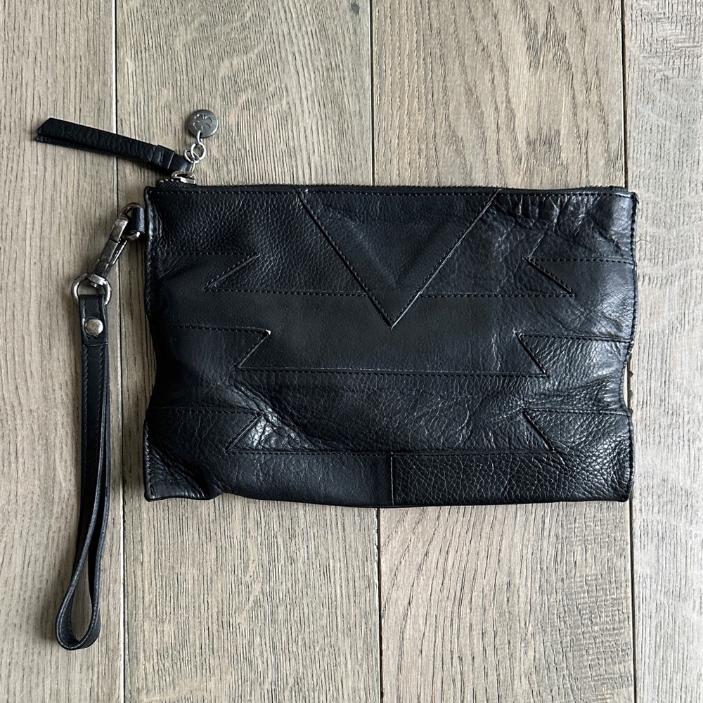 Lucky Brand Black Leather Accessory Wristlet